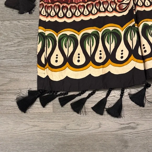 Farm Rio Colorful Patterned Dress with Tassels - Picture 3 of 6